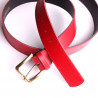 Ceinture Femme Cuir Rouge Grande Taille Cadeau Personnalisé Fabriqué en France.